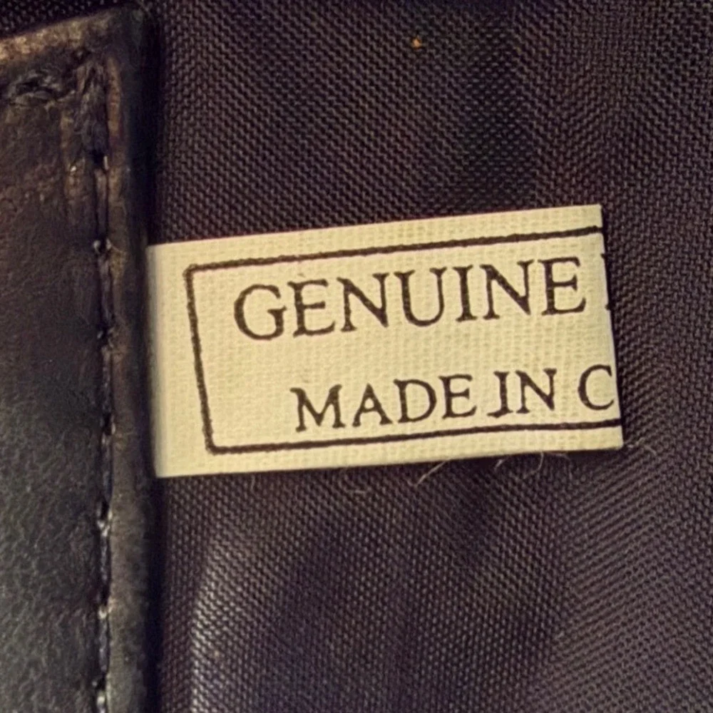 Vintage 90s Black Leather Messenger Unisex Black Large Laptop‎ Bag IMPERFECTIONS
